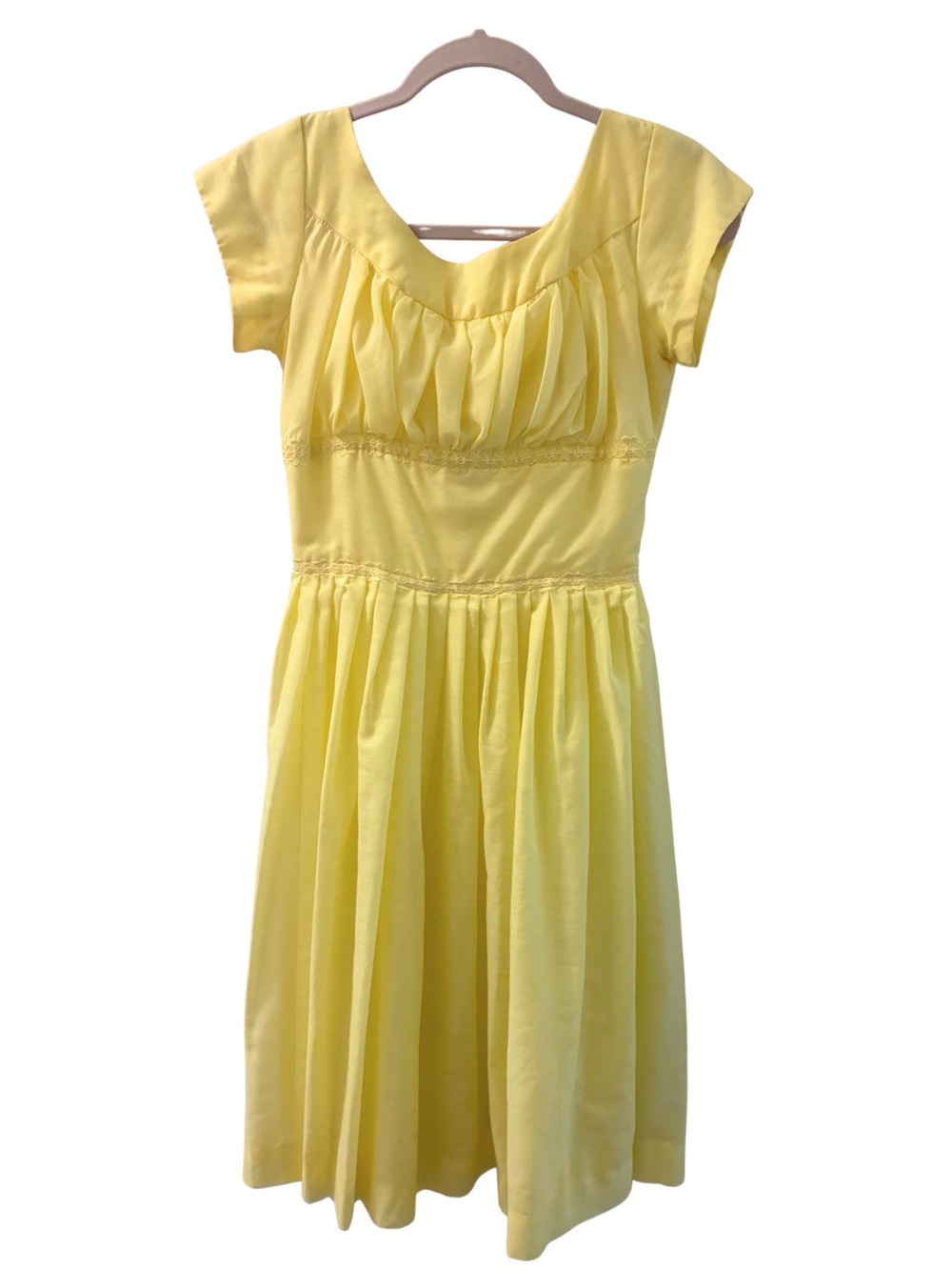 Vintage 1950/60s Yellow Fit-and-Flare Dress